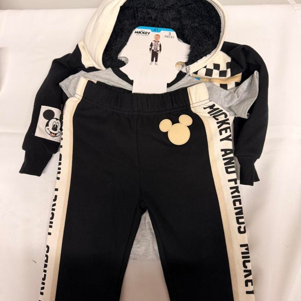 Disney Mickey and Friends 3 piece set with Mickey Mouse graphic on the back